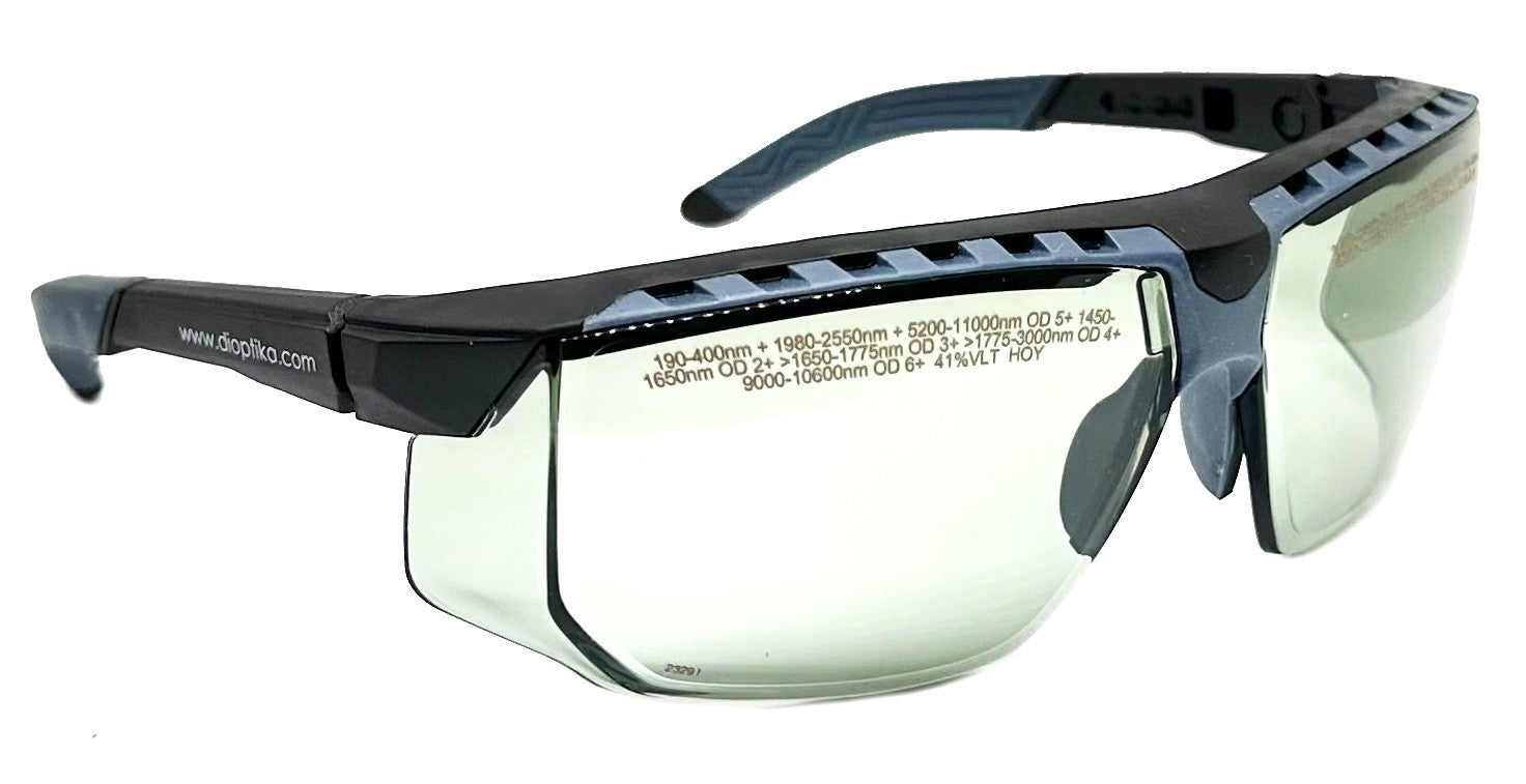 LG-090Z: 2100nm 10600nm (1450-3000nm & 5200-11000nm) Holmium & CO2 Laser Safety Glasses | Semi-frameless | EN207 Certified