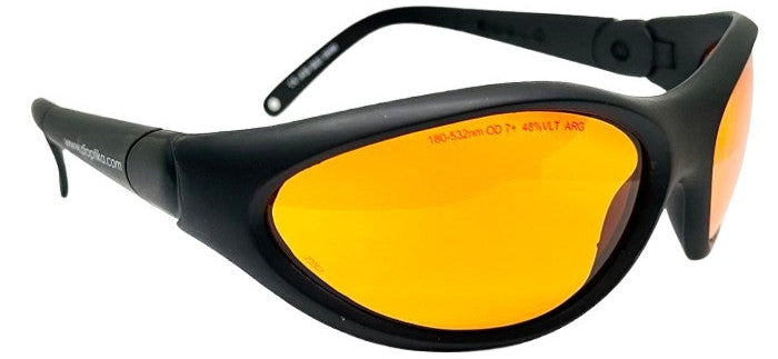 LG-005N:  445nm , 455nm, 532nm (190-532nm) | Green & Blue Laser Safety Glasses | OD7+ L7 | Wraparound | EN207 Certified