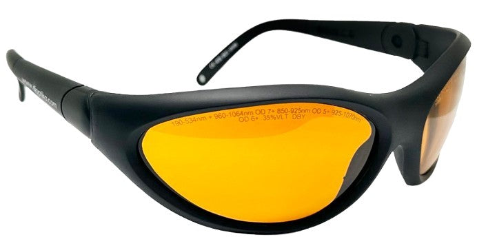 LG-003N: 190-532 nm & 1064 nm | Nd:YAG Laser Safety Glasses | OD 7+ L7 | Wraparound | EN207 Certified