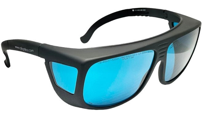 LG-011ND: 190-1800nm IPL Safety Glasses | Dark Shade 5 for Client | Adjustable | Wraparound